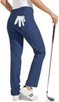 Willit Women's Golf Pants Stretch Hiking Pants Quick Dry Lightweight Outdoor Casual Pants with Pockets Water Resistant Navy Blue 10