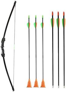 Huntingdoor 45" Archery Youth Bow and Arrow Set 15LBs Takedown Detachable Bow for LH or RH Beginners Bow Set Shooting with 3 Targeting Arrows and 3 Suction Cup Arrows
