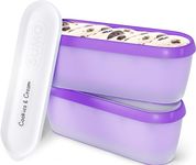 SUMO Ice Cream Containers with Lids for Homemade Ice Cream - 1.5 Quart per Container, Reusable Ice Cream Containers for Freezer Storage, Set of 2 Containers, Purple