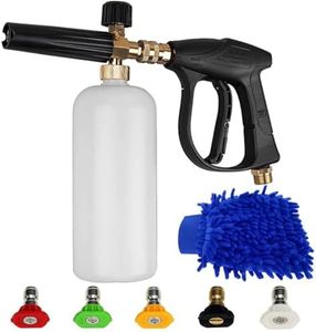Pressure Washer Foam Cannon Kit with 1/4” Standard Quick Connector,with M22-14mm Short Washer Gun,1 L Bottle Snow Foam Lance,7 Adjustable Pressure Washer Spray Nozzle Tips