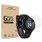 (Pack of 4) Tempered Glass Screen Protector for Garmin Forerunner 735XT, Akwox [0.3mm 2.5D High Definition 9H] Premium Clear Screen Protective Film for Garmin Forerunner 735XT