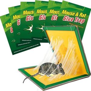 6 Pack Large Mouse Trap with Strong Stickiness, Rat Trap Sticky Pad Board for Household Indoor Home Kitchen Garden Sticky Traps,Easy to Set and Use, Glue Traps for mice