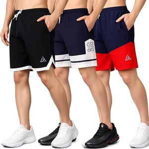 London Hills Men’s Sports Running Shorts Lightweight Quick Dry Gym Workout Training Shorts with Zipper Side Pockets Elastic Waist Adjustable Drawstring Athletic Activewear Running Jogging Fitness Yoga