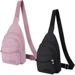 ViEinkaufen 2PCS Sling Chest Bags for Women Men Waterproof Nylon Crossbody Bag Anti-Theft Shoulder Bag Multi-use Backpack Lightweight Storage Chest Bag for Travel Hiking Cycling Outdoor Sports