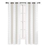 Set of 2 Panels 84"Wx108"L -Royal Tradition - Willow - White - Jacquard Thermal Insulated Blackout Curtain, 42-Inch by 108-Inch each Panel. Package contains set of 2 panels 108 inch long.