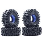 DJCRAWLER Super Large Soft 1.3 Inch Tire 74 * 28mm Muddy Swamp Tire for TRX4M F-150 1/18 1/24 Axial SCX24 AX24 FMS FCX24 Ultimate Mini RC Crawler XC-1 RTR, Come with Blue Silicone (Extended version)