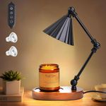 PKBD Candle Warmer Lamp with Dimmer & 2h/4h/8h Timer, Height Angle Adjustable Electric Candle Warmer, Wired Candle Melt Heater Compatible with Scented Candles for Home & Office Decor(2 Bulbs, Black)