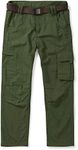 OCHENTA Boy's Quick Dry Pull on Cargo Pants for Big Kids Youth Outdoor Hiking Fishing Scout Army Green Tag 160-9-10Y