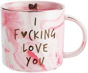 Hendson Girlfriend Anniversary, Birthday, Romantic Gift - I Love You - Cute Couple Gifts Ideas for Girlfriend, Wife, Fiance, Mom, Her, Couples - Pink Marble Mug, Ceramic 11.5oz Coffee Cup