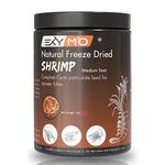 EXYMO-Freeze Dried Shrimp Fish Food Aquarium with 68% Protein for Arowana, Flowerhorn,Oscar, Turtle & Tortoise, All Life Stages.(Medium Size-70g)