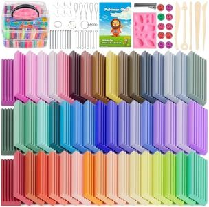 CiaraQ Polymer Clay 51 Colors, Modeling Clay for Kids, Oven Bake Clay with Sculpting Tools, Non Toxic, Ideal for Sculpture, Crafting, DIY Projects. (Assorted Colors, 0.7oz/Colors)