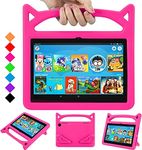 Riaour Case for New Kindle Fire 8 inch Tablet(12th/10th Generation, 20242022/2020 Release), Light Weight Shockproof Hand-Free Kids Case, Not for iPad/Lenovo/Samsung 8" Tablet, Pink