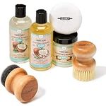 CLARK'S Cutting Board Care Kit - Includes Oil - Wax - Soap (12oz) - Applicator - Buffing Pad - Scrub Brush - Ideal for Cutting Board Care - Cutting Board Wax (6oz) - Coconut Oil Cutting Board (12 oz)