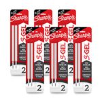 Sharpie S-Gel Refills, Black Ink Gel Pen Refills, Medium Point (0.7mm), 2 Count (Pack of 6)