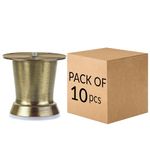 Plantex Heavy Duty Round 3 inch/Sofa Legs for Furniture Fitting/Table Legs/Sofa Leg Set of 10 Pcs (Brass Antique)