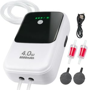 Ghosthorn Silent Dual Operating Mode Rechargeable Aerator for Fish, Large Capacity Aquarium Air Pump with Universal Clip for Most Bait Buckets 8000mAh