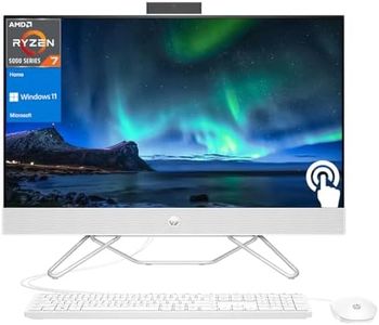 HP 27" FHD Touchscreen Ryzen 7 All-in-One Desktop, 27" FHD 1920 * 1080 Touchscreen, AMD Ryzen 7 5700U, 32GB DDR4 RAM, 1TB PCIe M.2 SSD, HDMI, Wired Keyboard&Mouse, Wi-Fi, Windows 11 Home, White