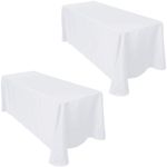 90 x 132-Inch Rectangular Polyester Table Cloths (White, 2) by LinenTablecloth