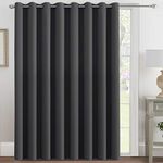 Extra Wide Blackout Curtain for Living Room Thermal Insulated Light Blocking Room Darkening Grommet Curtain Drapes for Patio Door/Bedroom, 100" Wide by 96" Long, 1 Panel, Charcoal Grey