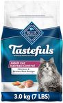 Blue Buffalo Indoor Hairball Control Natural Adult Dry Cat Food, Chicken And Brown Rice 3.1kg bag - Medium Bag, kibble