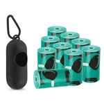 Foodie Puppies Combo of Waste Pick up - Biodegradable Garbage/Waste/Poop Bag with Poop Bag Dispenser with Metal Carabiner Clip | Hands-Free Dispenser Fits Any Pet Leash (Dispenser + 9 PoopBag)