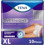 TENA Adult Incontinence, Discrete Disposable, Underwear, Comfortable Fit, Overnight Protection, Unisex, X-Large (L), 10 Count