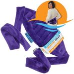 SunnyBay Microwave Heating Pad, Microwavable Moist Hot or Cool Bean Bag Wrap for Neck, Shoulder, Knee, or Back Pain with Fastening Straps, 8x14 Inch Heating Area, 1.5 Lbs, 64 Inches, Purple