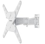 QualGear Premium Quality Contemporary Style Ultra Low Profile Full Motion Wall Mount for LED TV Upto 23-55-Inch - White