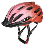 FUNWICT Mtb Mountain & Road Bike Helmet for Adult Men Women, Lightweight Cycle Helmet with Detachable Sun Visor, Adjustable Bicycle Helmet for Cycling (L: 22.4-24 inches, Orange Pink)