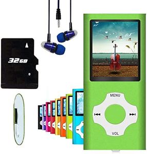 MP3 Player / MP4 Player, Hotechs MP3 Music Player with 32GB Memory SD Card Slim Classic Digital LCD 1.82'' Screen Mini USB Port with FM Radio, Voice Record