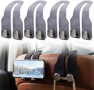 Car Seat Back Double Hook, 2026 New Car Headrest Hook, Multifunctional Headrest Hook for Convenient Storage, Auto Hooks Organizer for Handbag Purse Coat Bags,Gray:4