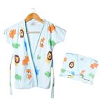 THE LITTLE LOOKERS Swimming Bath Gown for Kids, Bath Gown for Baby Boys/Baby Girls | Swimming Gown for Kids (Bunny Blue, 0-1 Years Kids (Small)) Print May Very