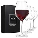 ELIXIR GLASSWARE Red Wine Glasses – Set of 4 Hand Blown Large Wine Glasses – Long Stem Wine Glasses, Premium Crystal – Wine Tasting, Wedding, Anniversary, Christmas – 22oz, Clear