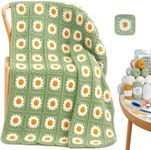 Coopay Crochet Kit for Beginners - 1200g Anti-Pilling Yarn, Large Crochet Blanket Kits for Adults with Step-by-Step Guide Book & Video Tutorial, Ideal Crochet Gift for Family & Beginners