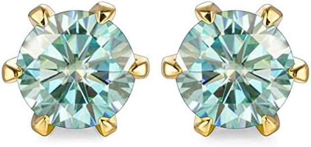 Moissanite Stud Earrings for Women Men Grils 18K Wihte Gold Plate Lab Created Diamond EarringsBrilliant Sterlling Siliver Earrings GH VVS1, lab grown diamond