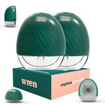 Handsfree Double Electric Breast Pump by Wren | Wearable Portable Breastpump | Wireless & Rechargeable | Low Noise & Discreet | 2 Modes, 5 Levels | Available in White & Royal Green