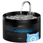 Cat Water Fountain for Drinking: GIOTOHUN 2L Cat Fountain - Super Silent - Built-In Led Light - Activated Carbon Filter - Translucent Water Tank - Cats Waterer Fountains for Multiple Pets