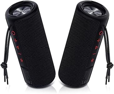 Xeneo X21 Dual Portable Bluethooth Speakers Waterproof Outdoor Wireless Stereo Pairing with TWS FM Radio Micro SD Card IPX6 30W for Home Office Party and Travel (Pack 2 Black)