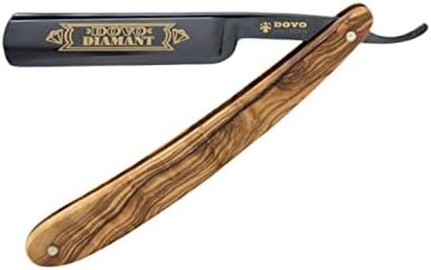 Dovo "Diamant" Straight Razor, Olivewood Handles, Black Blade, Carbon Steel, Full Hollow, 5/8"