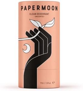PAPERMOON UNSCENTED NATURAL DEODORANT PLASTIC FREE ALUMINIUM FREE AUSTRALIAN MADE 75g