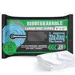 Surviveware Flushable Wipes for Adults, Men or Women - Unscented Biodegradable Wet Wipe for Face, Body & Butt - Post Workout, Travel & Outdoors, Camping - 200 Count, Pack of 1