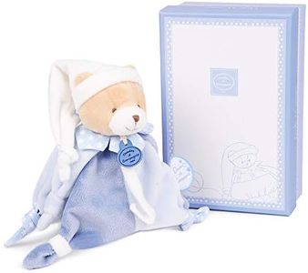 Doudou et Compagnie - Doudou Attache Tétine, Sucette - Petit Chou - Ours - Bleu - Boite Cadeau - 17 Cm - Idée Cadeau de Naissance Fille et Garçon - Garantie Doudou Perdu - DC2714
