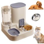 Automatic Cat Feeder 2 in 1 Stainless Steel & PP Automatic Cat Feeder and Water Large Capacity Dispenser Detachable Cat Food Dispenser Cat Feeder Automatic Cat Automatic Feeders for Dogs and Cats