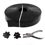 Qlvily Chain Link Fence Privacy Tape, 246ft x 0.15ft Chain Link Fence Slats, Fence Covering Privacy, Black (200PCS Button + Puncher Included)