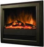 Dimplex Bach Optiflame Electric Wall Fire, Dark Grey and Black Wall Mounting and Inset Wall Fire with LED Flame Effect and Log Style Fuel Bed, Concealed 2kW Adjustable Fan Heater and Remote Control