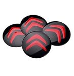 SANSHAOS Car Center Hub Caps Sticker Wheel Centre Sticker Badge Logo Wheel Cap Sticker Wheel Trims for Citroen C5 X C4 C3 C2 C1 DS3 DS4 DS5 C6 56mm, Set of 4,Black Red