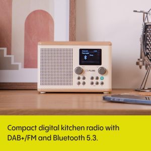 Pure Classic H4 Digital Kitchen Radio – DAB+/FM, Bluetooth, White/Oak