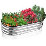 Raised Garden Bed, 4x2x1ft Galvanized Raised Garden Bed, Raised Garden Beds Outdoor with Protective Rubber, Raised Garden beds for Gardening, Galvanized Raised Garden Beds for Vegetable Planting