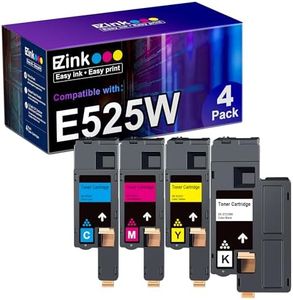 E-Z Ink (Compatible Toner Cartridge Replacement for Dell E525W E525 525w to use with E525w Wireless Color Printer for 593-BBJX 593-BBJU 593-BBJV 593-BBJW (Black Cyan Magenta Yellow, 4 Pack)