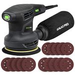 GALAX PRO Orbital Sander,280W 13000 OPM Random-Orbit Sanders 6 Variable Speeds with 15Pcs Sanding Discs 125mm, Electric Sander with Dust Collector for Sanding and Polishing